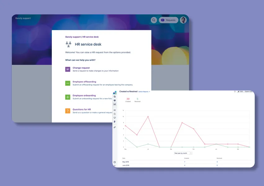 screenshots of JSM for HRSM