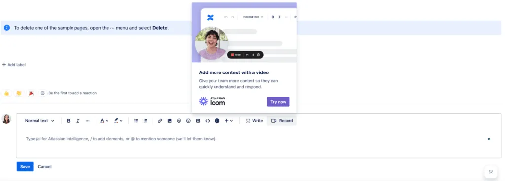Add a video comment to Confluence
