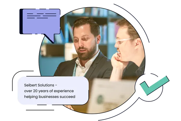 A consultant and a client discussing a business solution