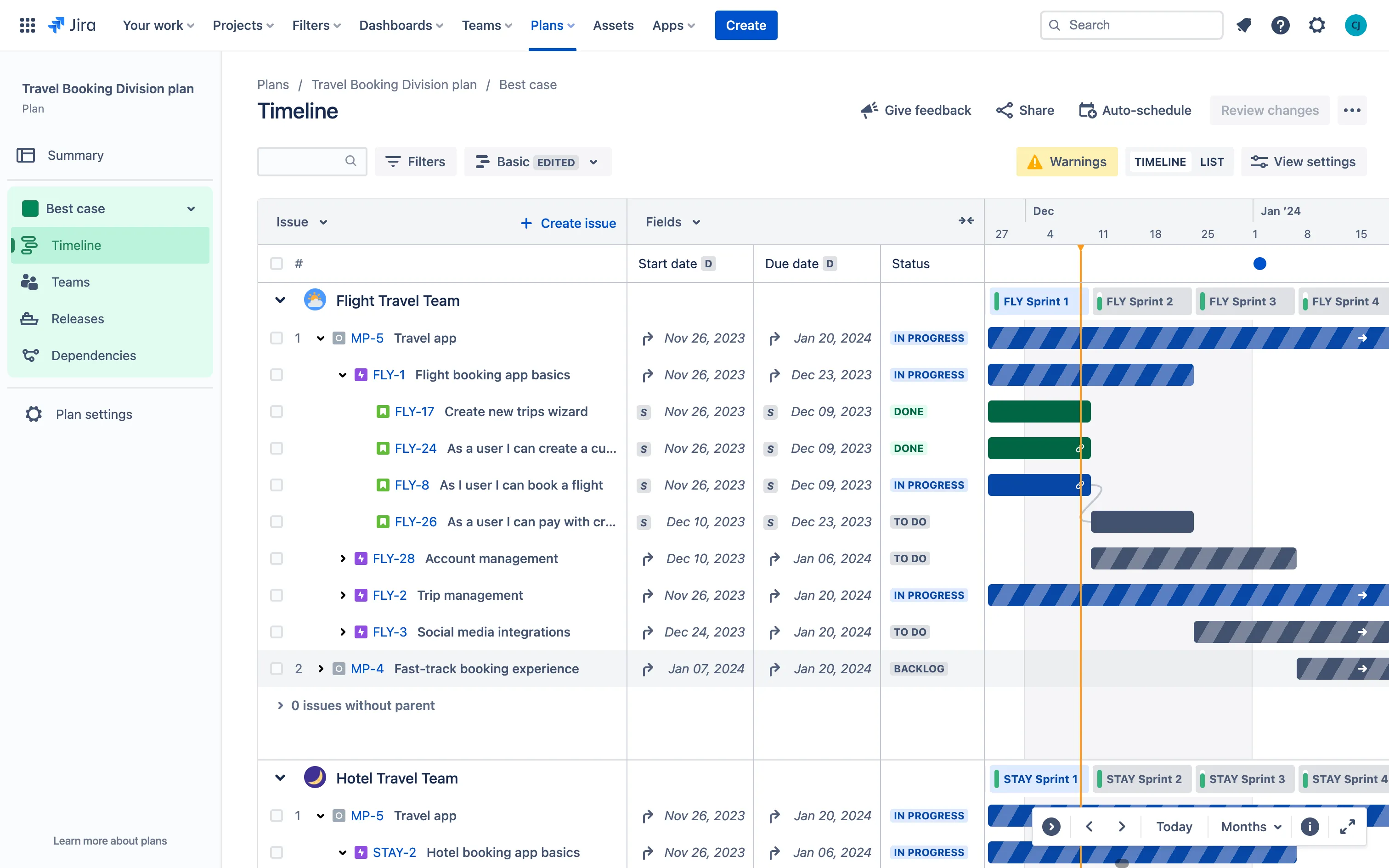 advanced planning and roadmaps in Jira