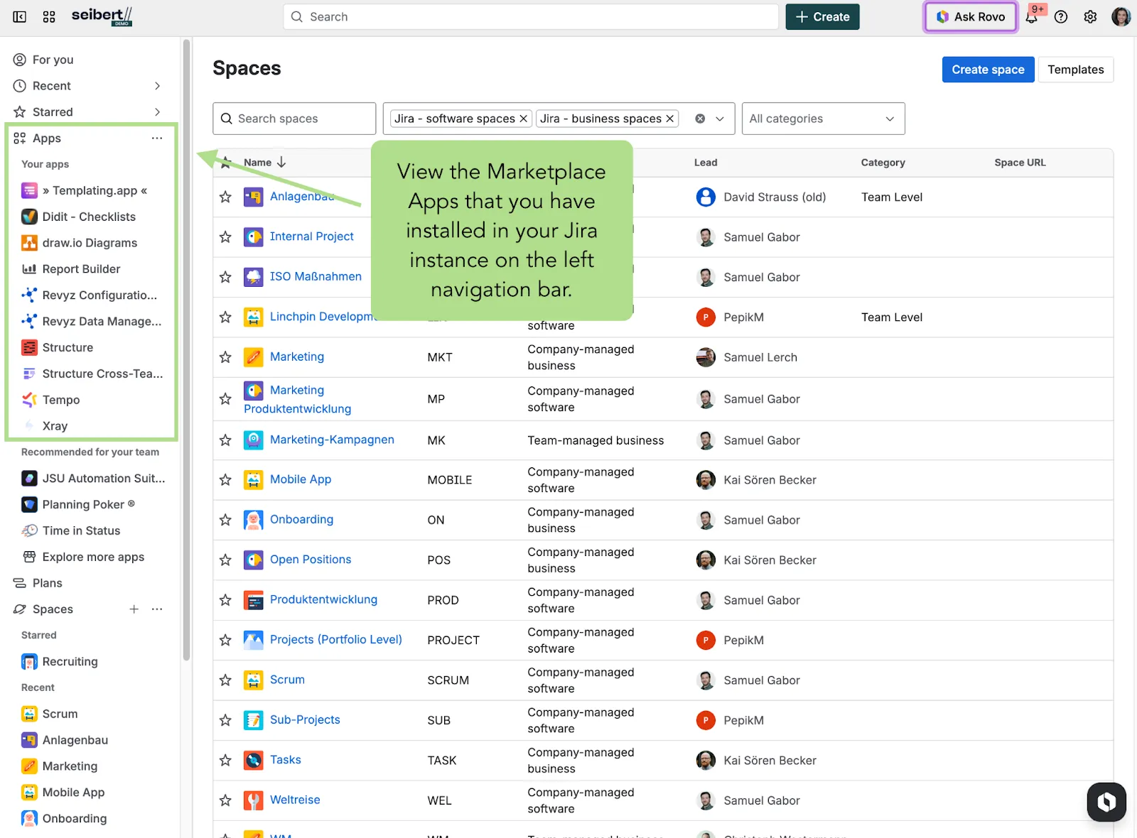 Jira apps installed in your Jira instance
