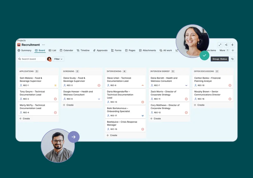 screenshot of Jira for HR