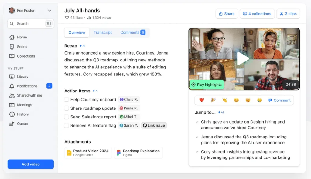 AI meeting assistant suggests action items