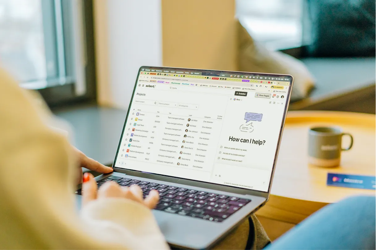 A team member using Rovo alongside Jira to manage projects